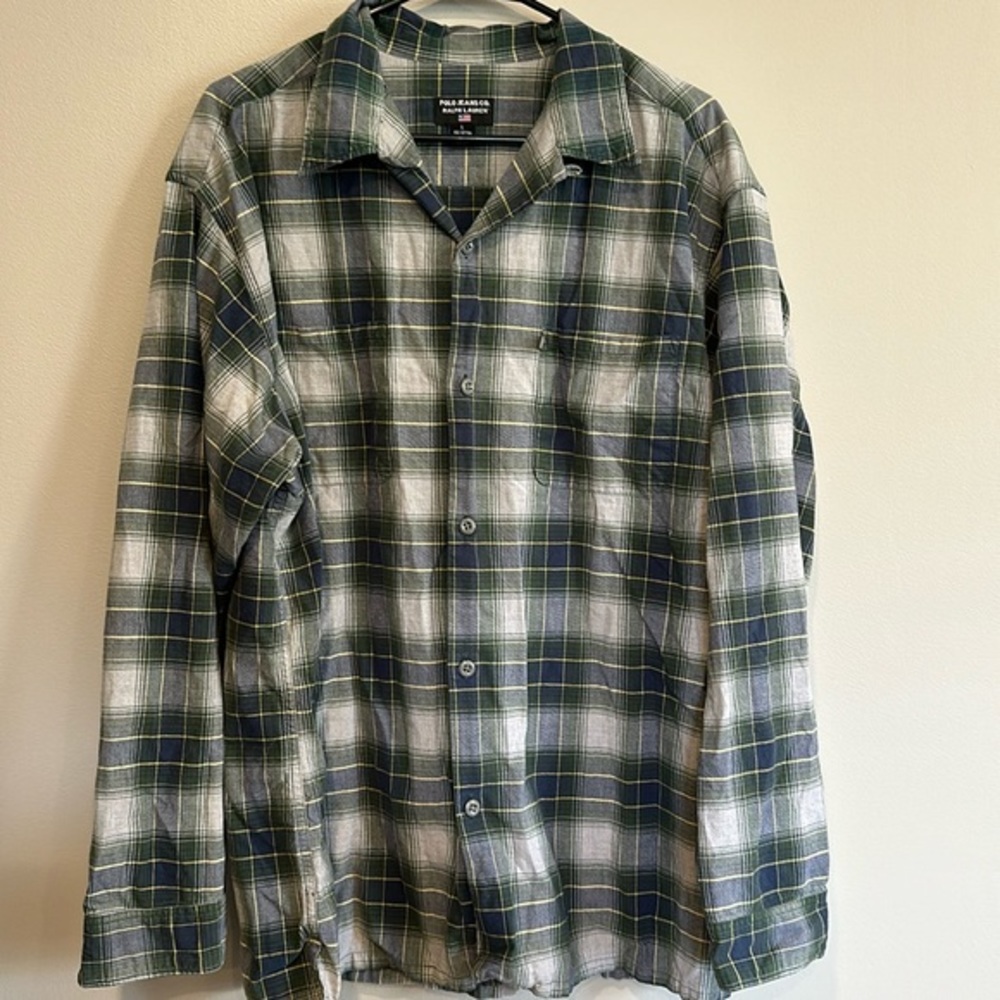 Ralph Lauren Plaid Casual Button Down Size Large‎ Cottagecore Ranch Vintage